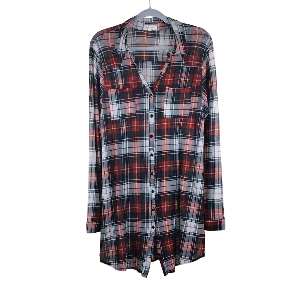 Urban Girl Plus Size Flowy Casual Outdoor Country Plaid Button-Up Shirt Blouse